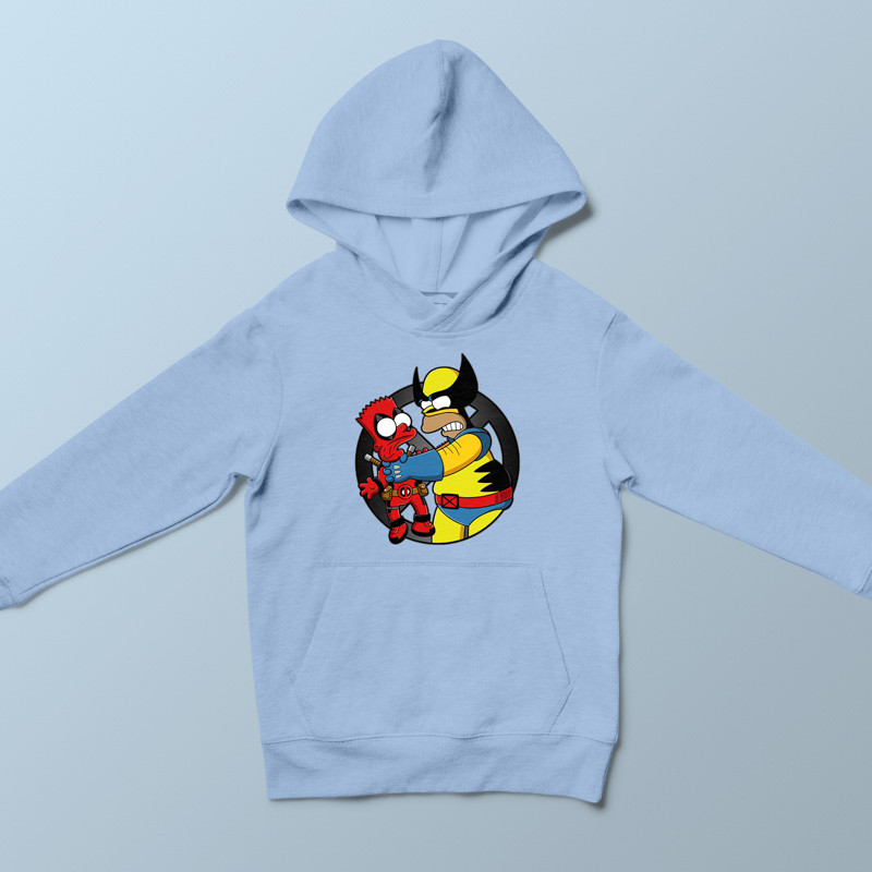 Sweat capuche enfant bleu ciel Why you little Wade par Barbadifuoco