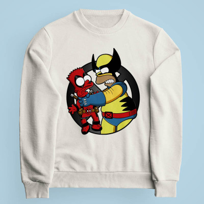 Sweatshirt blanc cassé Why you little Wade par Barbadifuoco