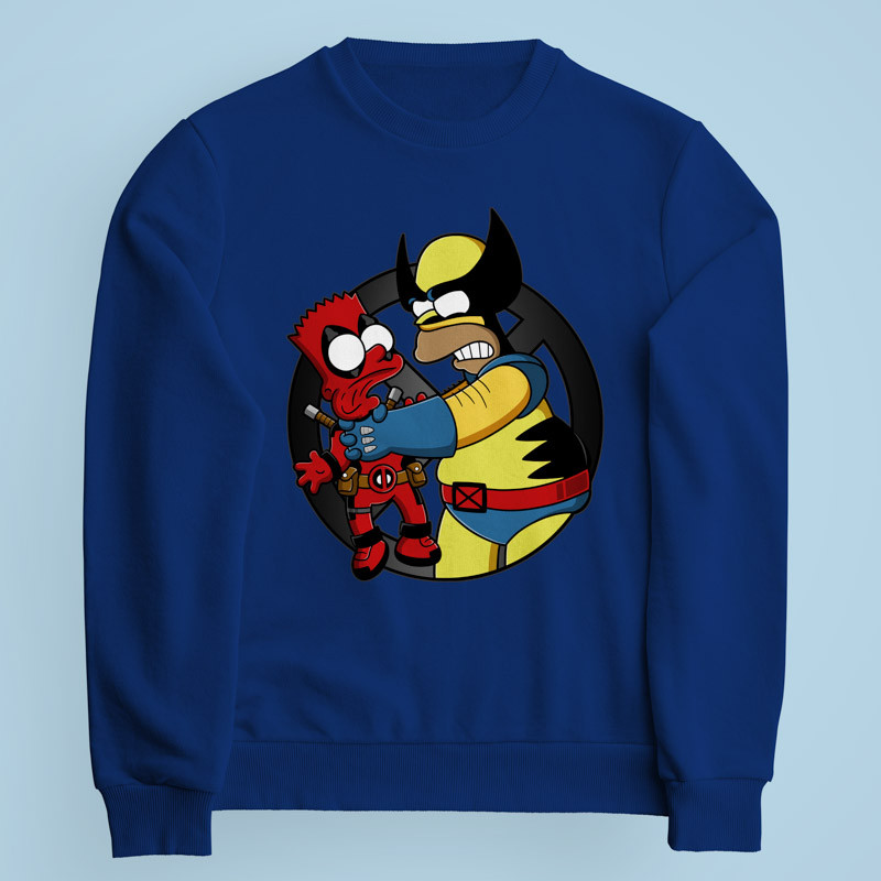 Sweatshirt bleu Why you little Wade par Barbadifuoco