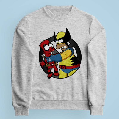 Sweatshirt gris chiné Why you little Wade par Barbadifuoco