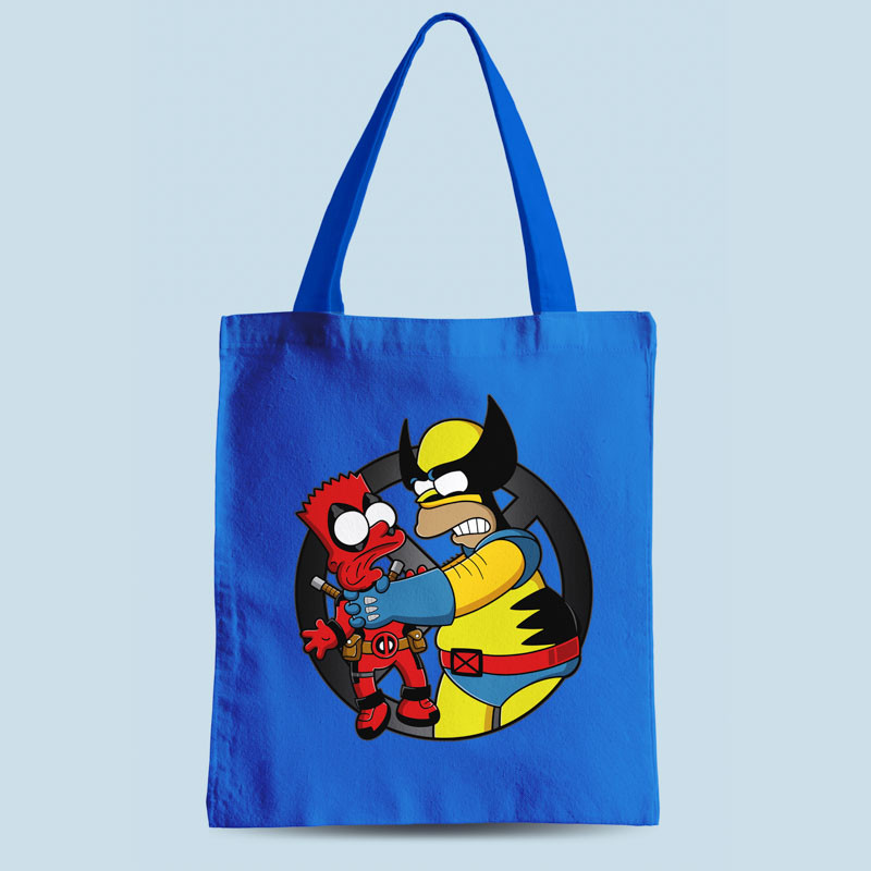 Tote bag bleu Why you little Wade par Barbadifuoco