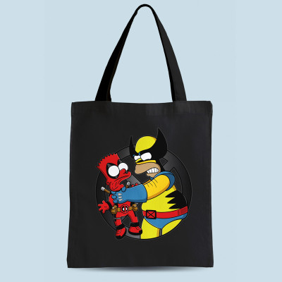 Tote bag noir Why you little Wade par Barbadifuoco