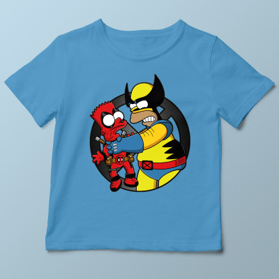 T-shirt enfant bleu clair Why you little Wade par Barbadifuoco