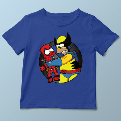 T-shirt enfant bleu Why you little Wade par Barbadifuoco