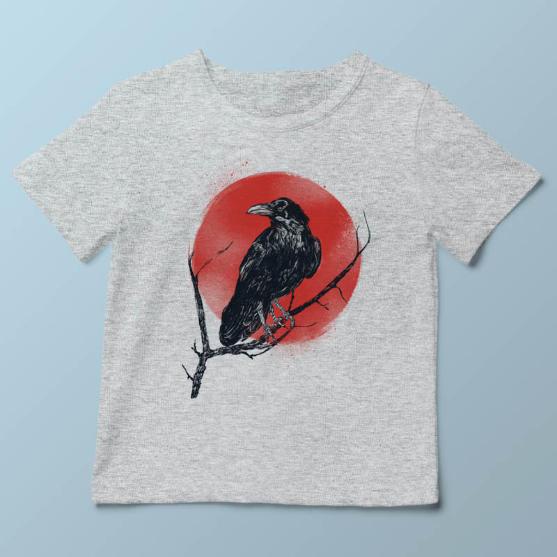 T-shirt enfant gris chiné Tree Raven par aStro678