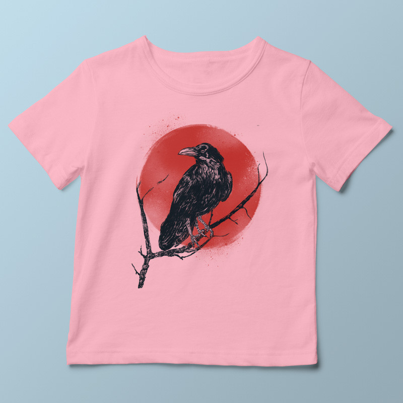 T-shirt enfant rose clair Tree Raven par aStro678