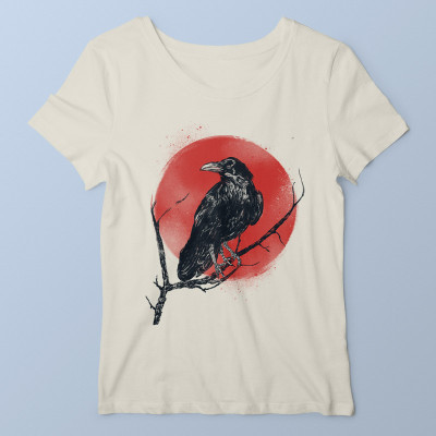 T-shirt femme naturel Tree Raven par aStro678