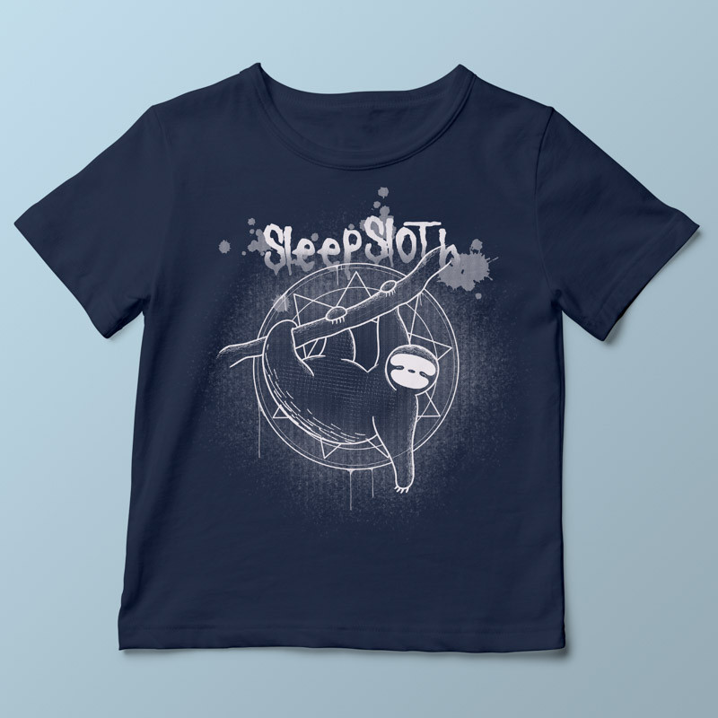 T-shirt enfant bleu marine SleepSloth par aStro678