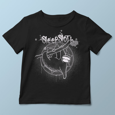 T-shirt enfant noir SleepSloth par aStro678