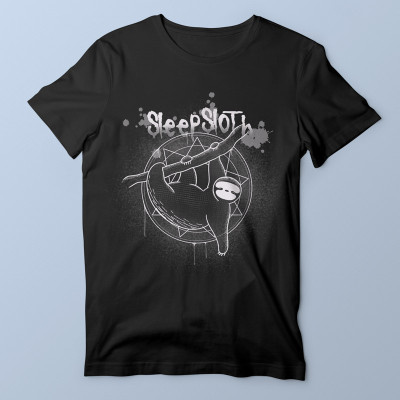 T-shirt homme noir SleepSloth par aStro678