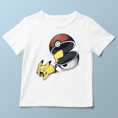 T-shirt enfant blanc Run Pika, Run par aStro678