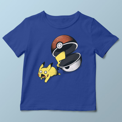 T-shirt enfant bleu Run Pika, Run par aStro678