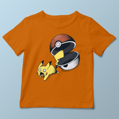 T-shirt enfant orange Run Pika, Run par aStro678