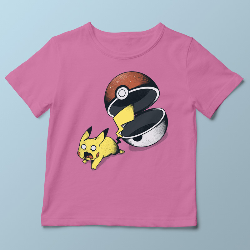 T-shirt enfant rose Run Pika, Run par aStro678