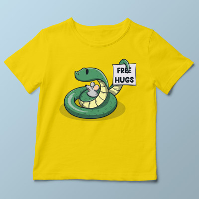 T-shirt enfant jaune Free Hugs par aStro678