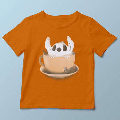 T-shirt enfant orange Stitchino par aStro678