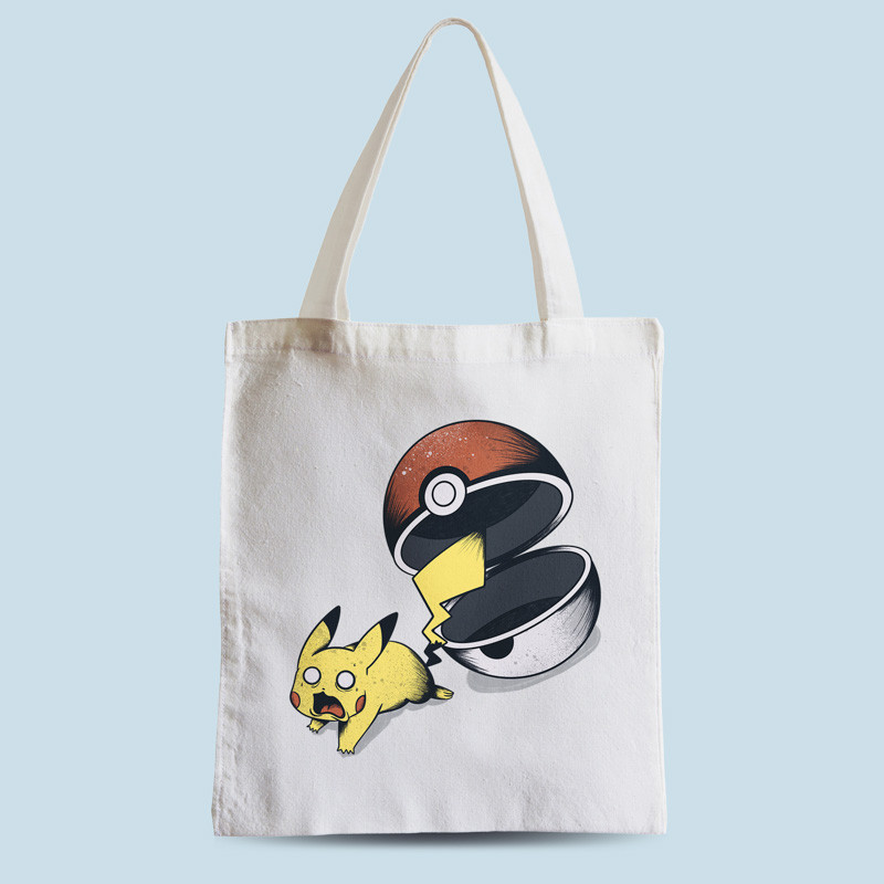 Tote bag blanc Run Pika, Run par aStro678