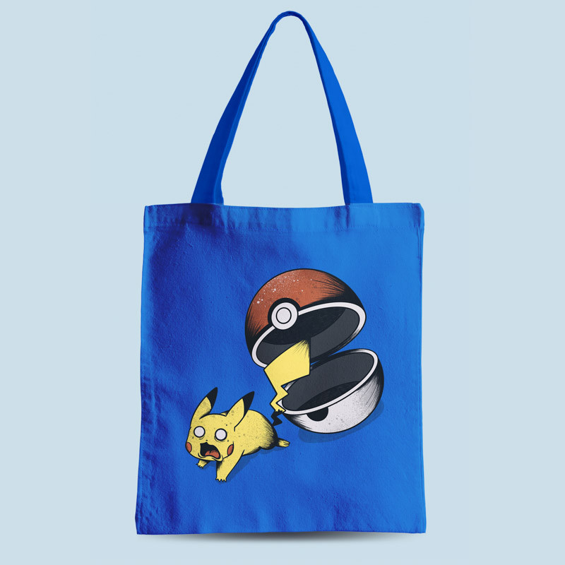 Tote bag bleu Run Pika, Run par aStro678