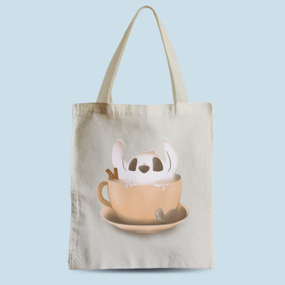 Tote bag naturel Stitchino par aStro678