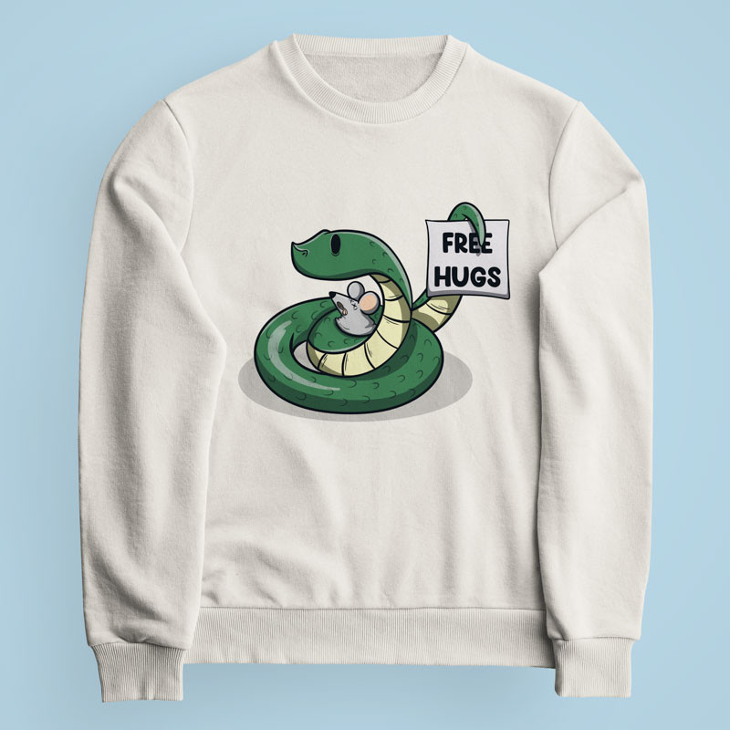 Sweatshirt blanc cassé Free Hugs par aStro678