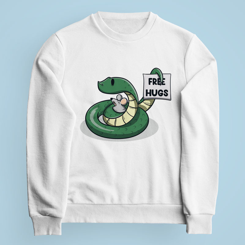 Sweatshirt blanc Free Hugs par aStro678