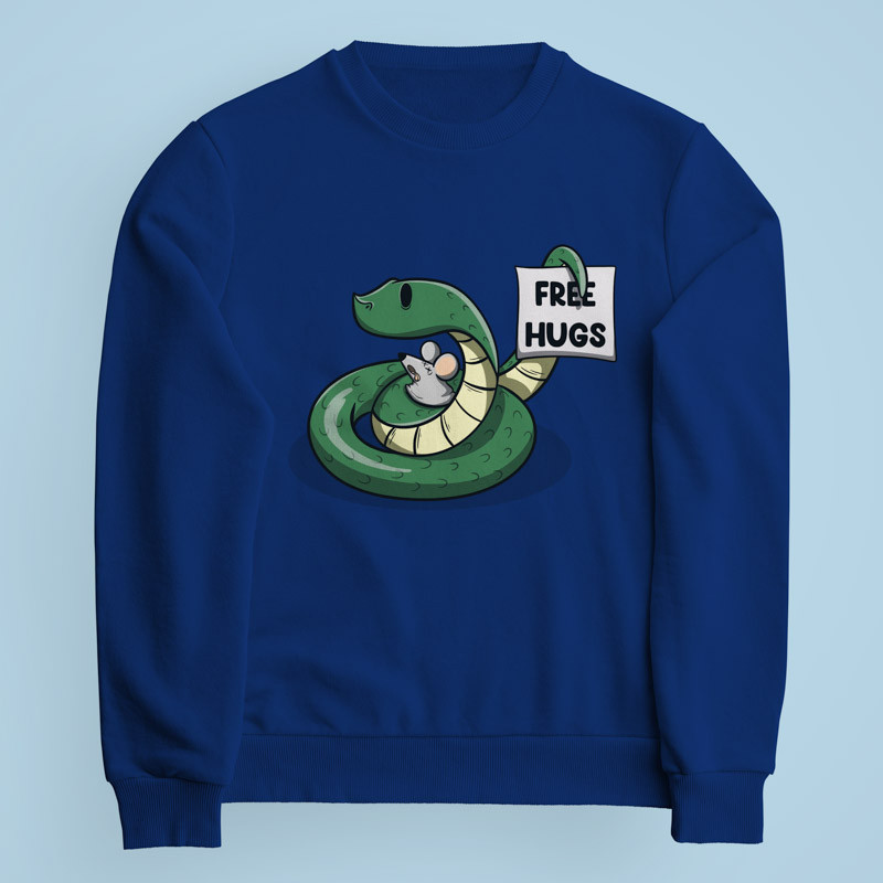 Sweatshirt bleu Free Hugs par aStro678