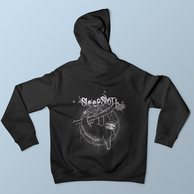 Sweat capuche noir SleepSloth par aStro678