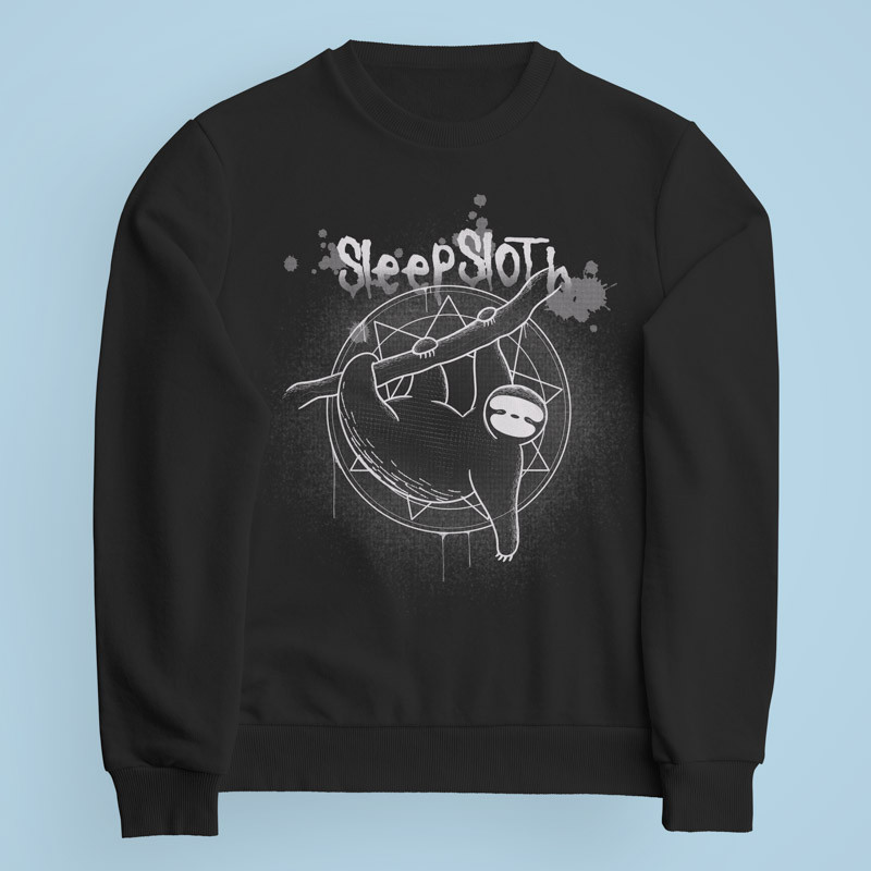 Sweatshirt noir SleepSloth par aStro678