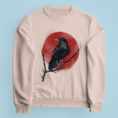 Sweatshirt rose clair Tree Raven par aStro678