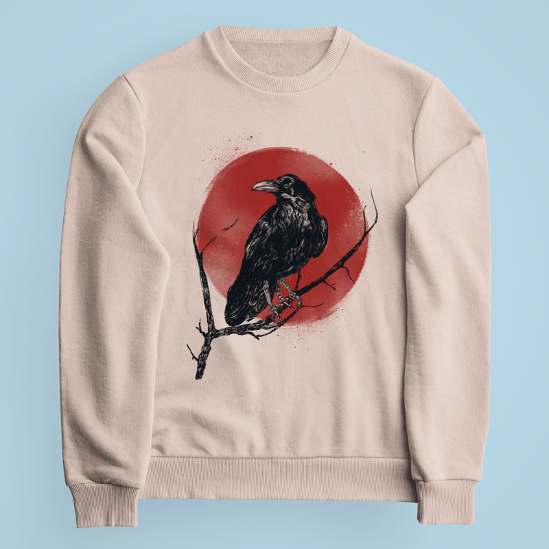 Sweatshirt rose clair Tree Raven par aStro678